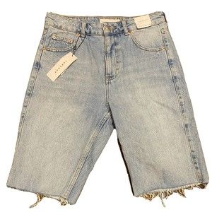 Topshop Women's US Size 8 Light Wash Cutoff Jean Shorts 10" Inseam